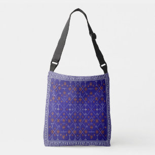 Sac Ajustable Kilim Tribal Céleste Bleu Royal et Bronze