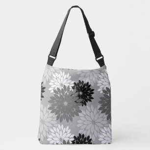Sac Ajustable Kimono floral moderne Imprimer, gris, noir et blan