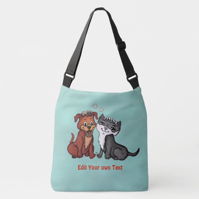 Sac Ajustable Kitty et Puppy, Modifier votre texte (Devant)