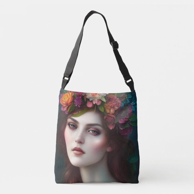 Sac Ajustable La déesse de l'amour Portrait de fleur étonnant (Dos)