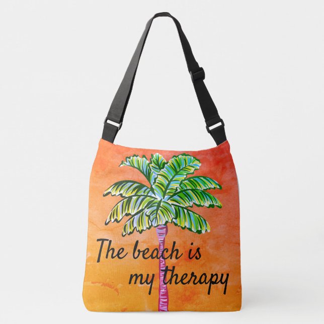 Sac Ajustable La plage est My Therapy Orange Tropical Palm Tree (Devant)