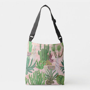 Sac Ajustable Lamas aquarelle et motif cactus.