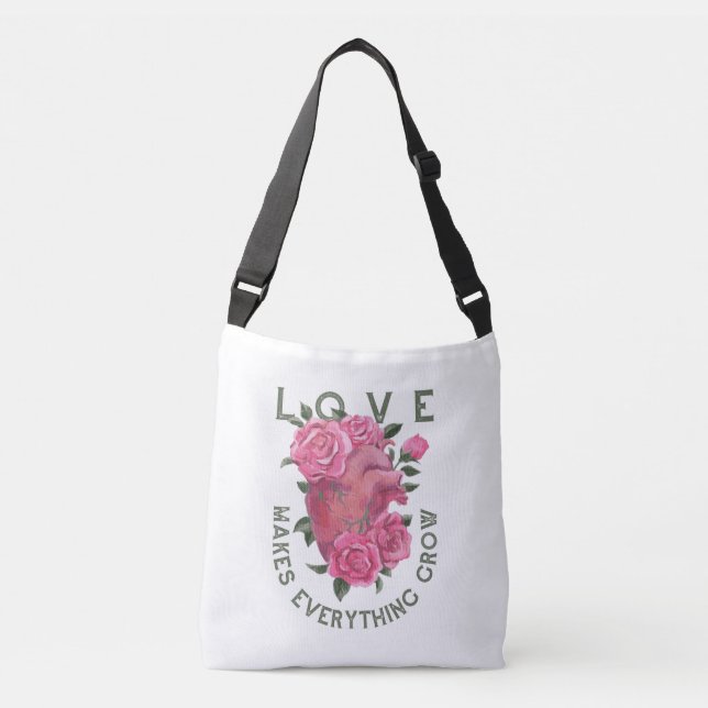 Sac Ajustable L'amour fait tout grandir - Art Floral Romantique (Devant)