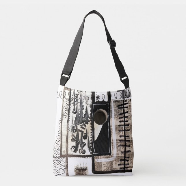 Sac Ajustable Langue de la ville Noir et blanc (Devant)