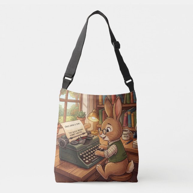Sac Ajustable Lapin de dessin animé tapant sur une machine à écr (Devant)
