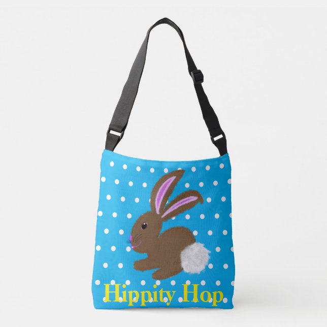 Sac Ajustable Lapin de Pâques Lapin bleu Pois blancs (Devant)