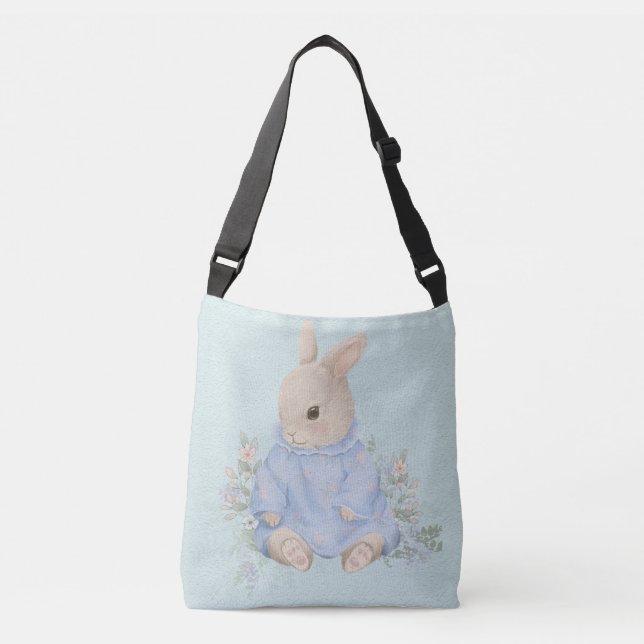 Sac Ajustable lapin mignon en robe avec fleurs (Devant)