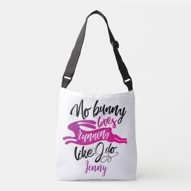 Sac Ajustable Lapin Rose Inspirant Course et Écriture Moderne (Devant)
