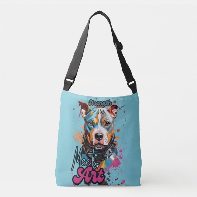 Sac Ajustable L'art du chien gris avec des éclaboussures (Devant)