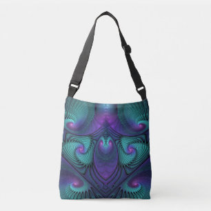 Sac Ajustable L'art fractal abstrait moderne rencontre le turquo
