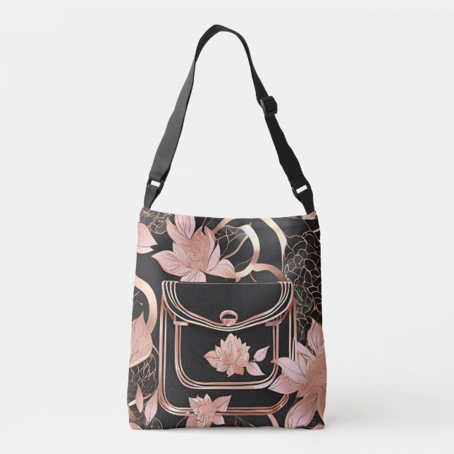 Sac Ajustable L'art IA or rose et noir  (Dos)