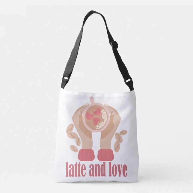 Sac Ajustable Latte et coupe d'amour, mains et citation de café (Dos)