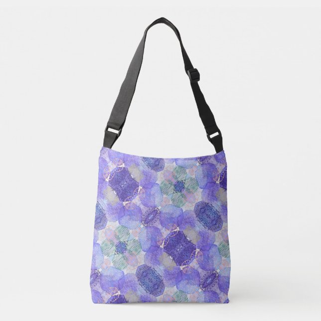 Sac Ajustable Lavande violet, Vert abstrait floral (Devant)