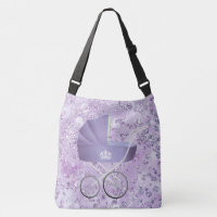 Lavender Baby Carriage Bokeh Bling