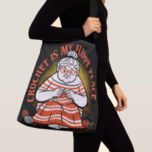 Sac Ajustable Le Crochet Est Mon Endroit Heureux – Grand-mère Jo