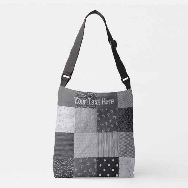 Sac Ajustable le tissu noir et blanc de patchwork ajuste le cru (Devant)