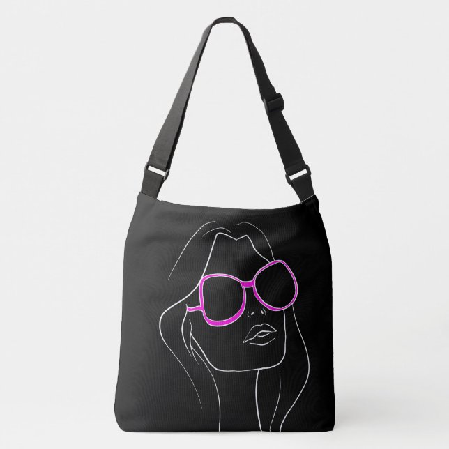 Sac Ajustable Le visage de la femme dans les lunettes de soleil  (Devant)
