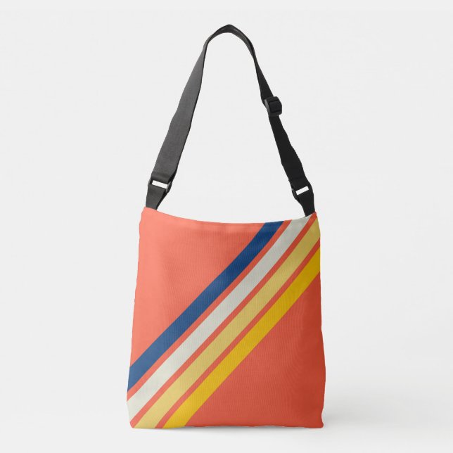 Sac Ajustable Les années 70 coloré 80s Retro Stripes (Devant)