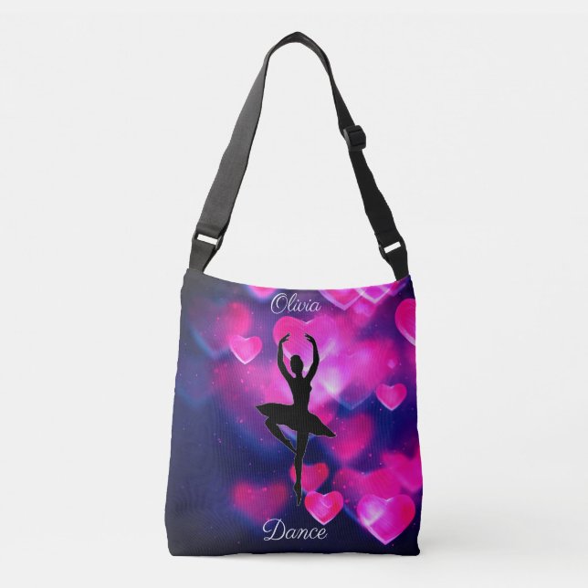 Sac Ajustable Les filles dansent Coeurs flottants roses et viole (Devant)