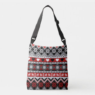 Sac Ajustable Les flocons de neige, Coeurs. Chevron et Reindeer