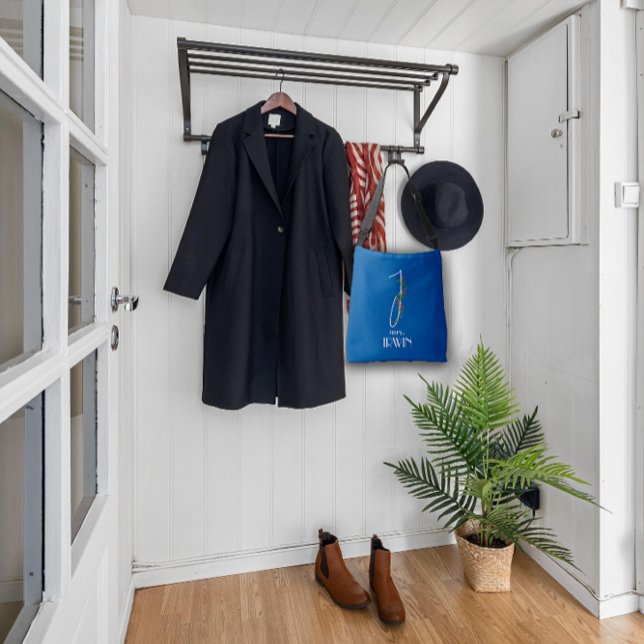 Sac Ajustable LETTRE D'Aquarelle D'Aquarelle I Bleu (Créateur téléchargé)