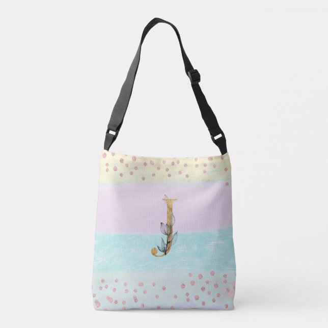 Sac Ajustable *~ LETTRE J Monogramme Parties scintillant dorée C (Dos)