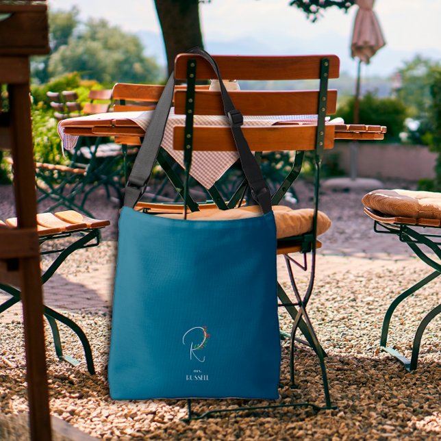 Sac Ajustable Lettre monochrome R infirmière bleu foncé (Créateur téléchargé)