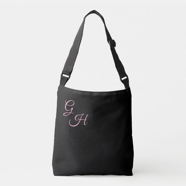Sac Ajustable Lettres de Grâce - Noir & Rose : (Devant)