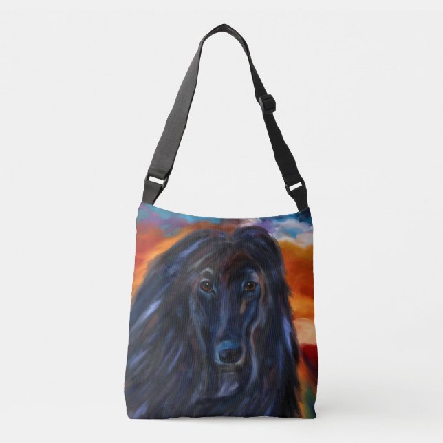 Sac Ajustable Lévrier Afghan noir (Devant)