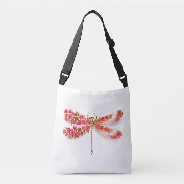 Sac Ajustable libellule de fleurs avec sakura de bijoux (Devant)