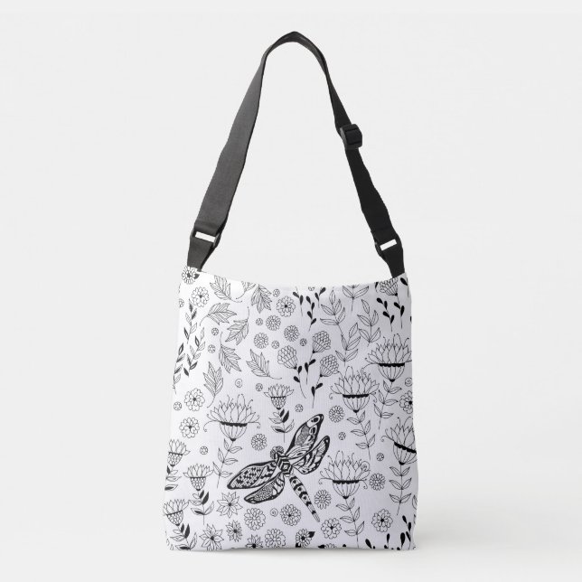 Sac Ajustable libellule et fleurs (Devant)