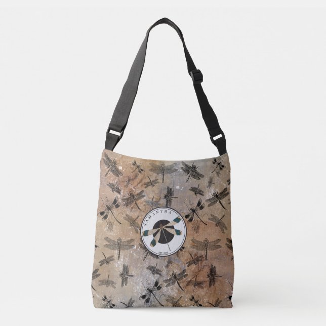 Sac Ajustable Libellule Monogramme d'Entomologie en détresse  (Devant)
