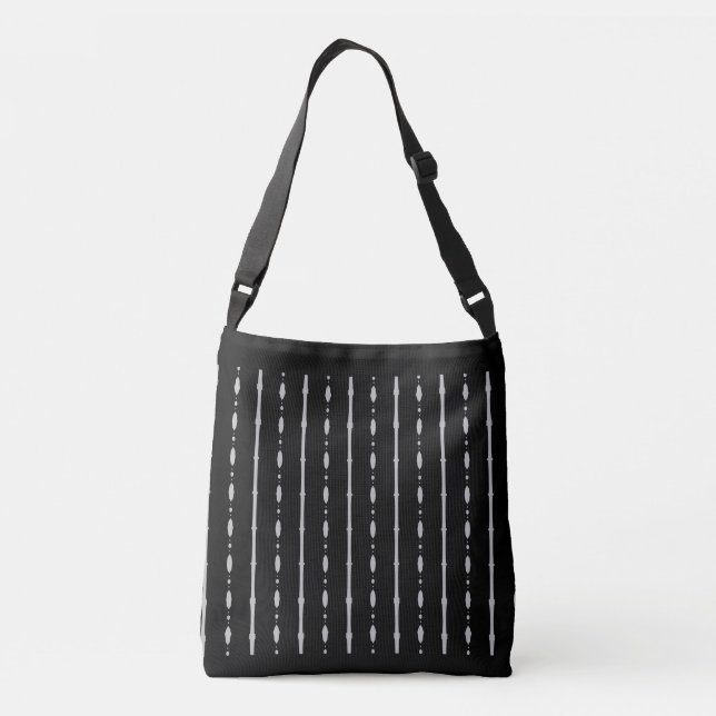 Sac Ajustable Lignes verticales noires et argentées élégantes (Dos)