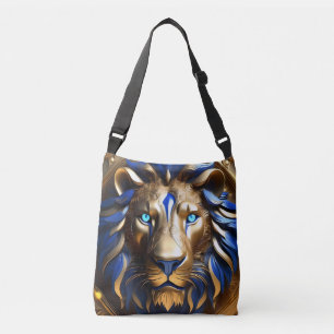 Sac Ajustable Lion bleu saphir et or
