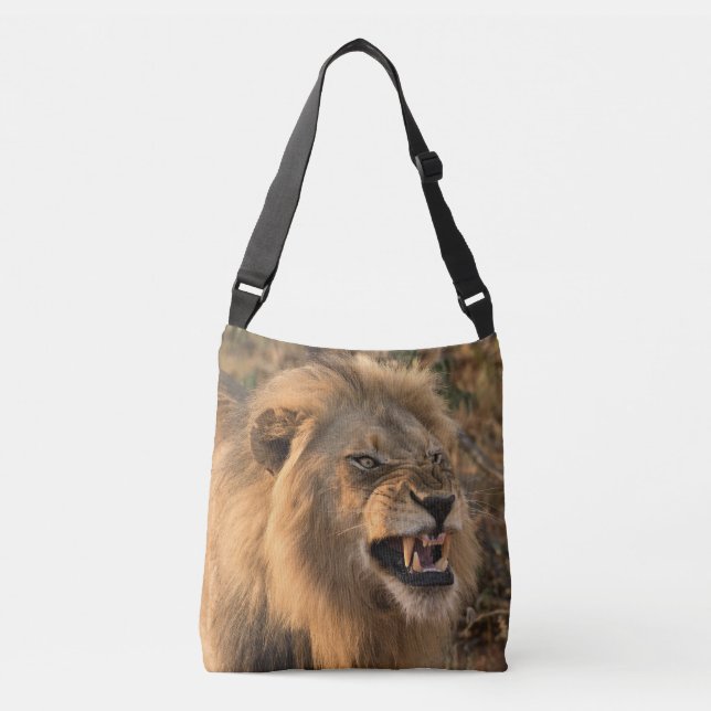 Sac Ajustable Lion en colère dans un cadre naturel (Devant)