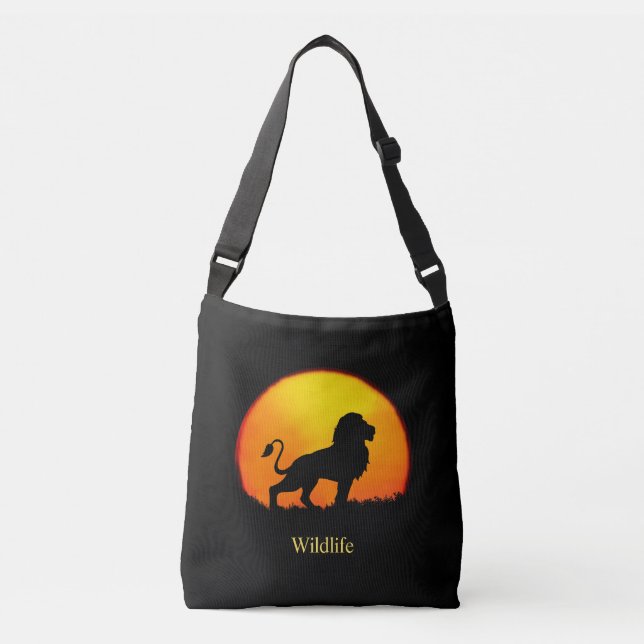 Sac Ajustable Lion sauvage & lever de soleil dans la jungle (Devant)