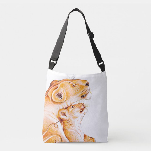 Sac Ajustable Lioness Mom and the Cub white (Devant)