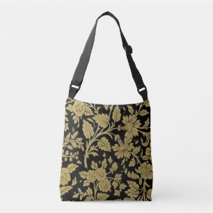Sac Ajustable L'or du tapis indien du XIXe siècle sur le noir