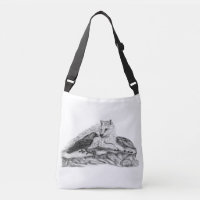 Loup et corbeau - Design noir et blanc