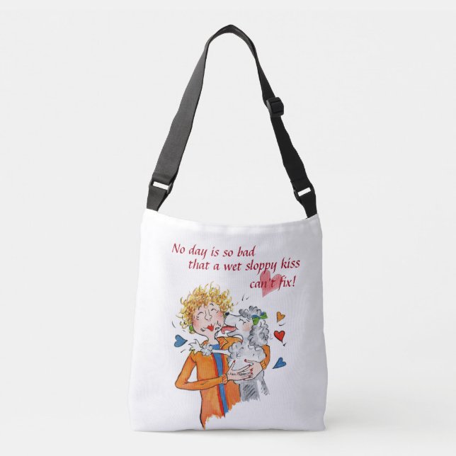 Sac Ajustable Lovable poodle lèche notre Femme en Rouge (Devant)