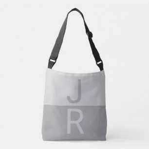 Sac Ajustable Lumineuses Gris & Gris Initiales Modernes Monogram