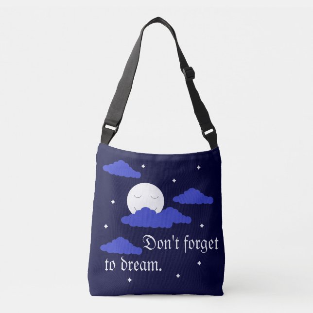 Sac Ajustable Lune étoilée avec nuages : bleu foncé (Devant)