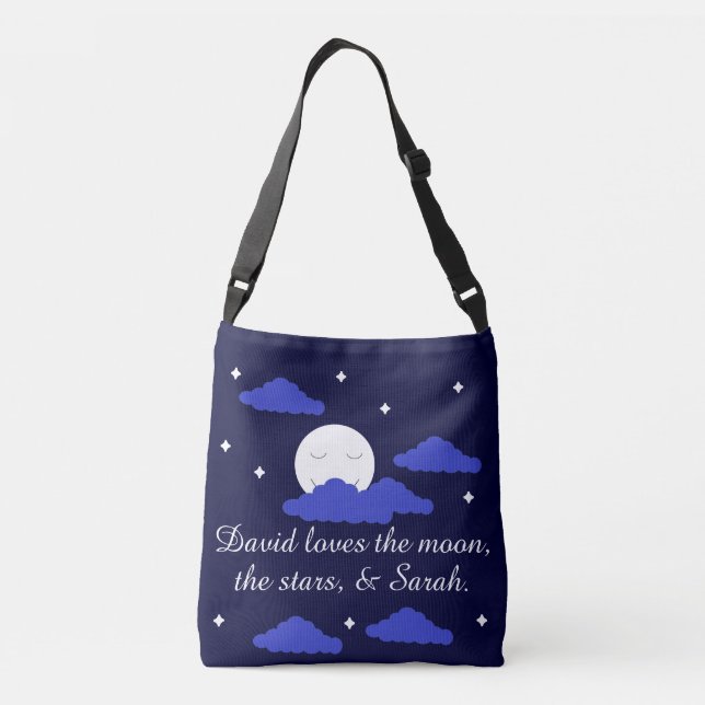 Sac Ajustable Lune romantique avec étoiles : (Dos)