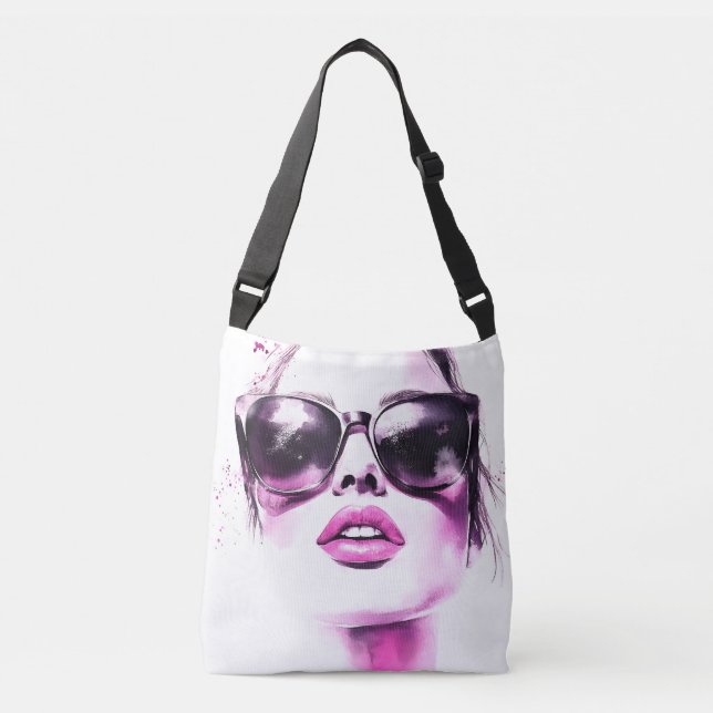 Sac Ajustable Lunettes de soleil femme de mode à l'aquarelle ros (Devant)