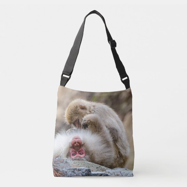 Sac Ajustable Macaques Japonais se Toilettant (Devant)