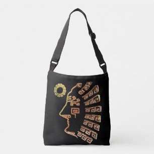 Sac Ajustable Machu Picchu élégant & soleil dessin sur fond noir