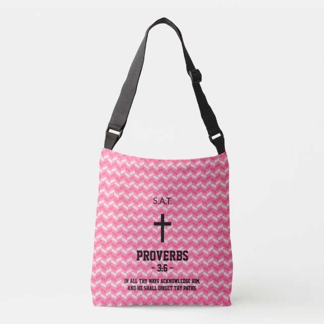Sac Ajustable Magenta Zigzag Pattern Bible Verse Christian (Devant)