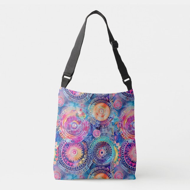 Sac Ajustable Mandala aquarelle vibrant  (Devant)