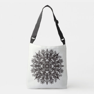 Sac Ajustable Mandala de champignons psychédéliques noir et blan