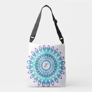 Sac Ajustable Mandala turquoise ethnique. monogramme